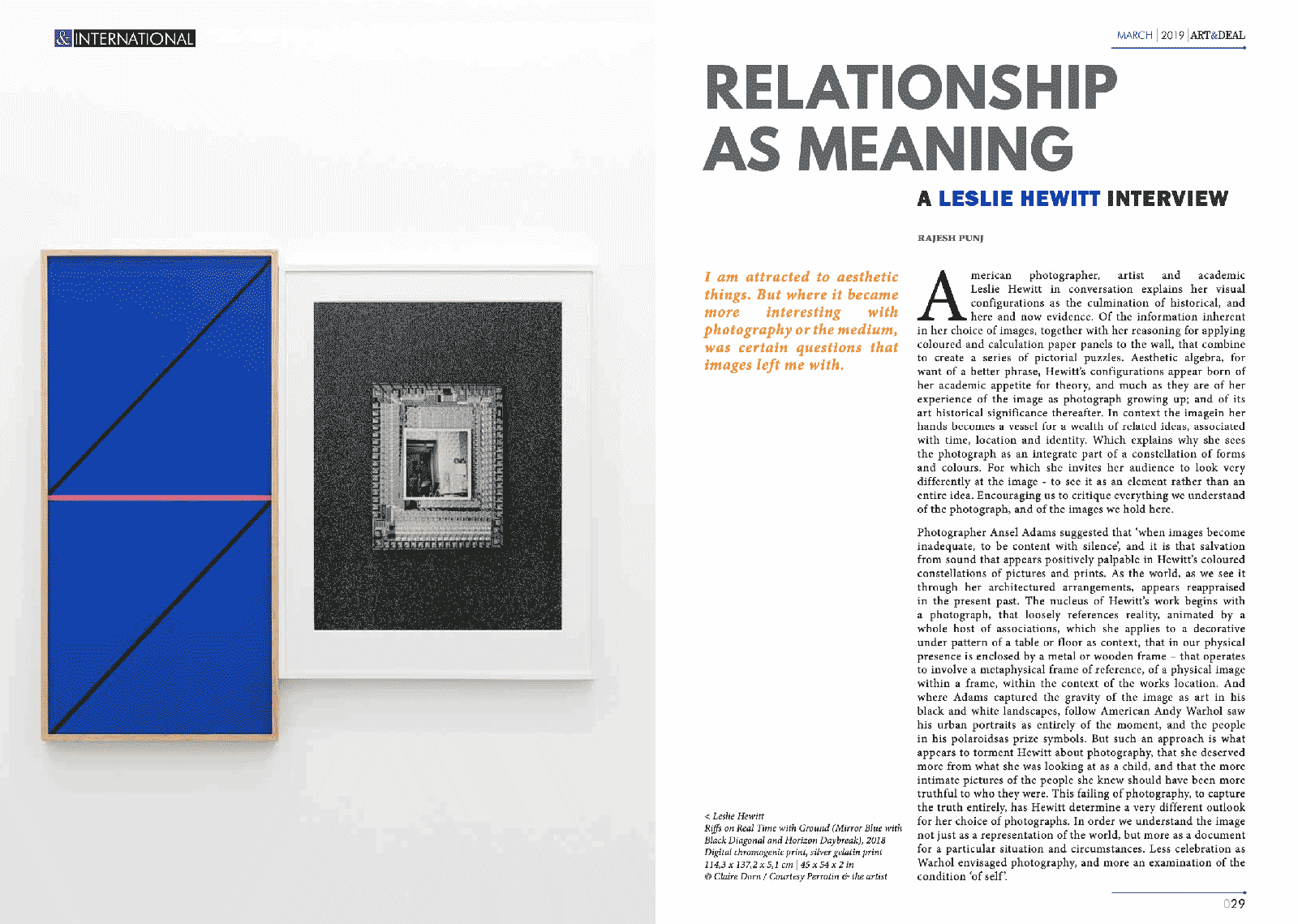 Leslie Hewitt, Relationship as Meaning, Art&Deal  (New Delhi)